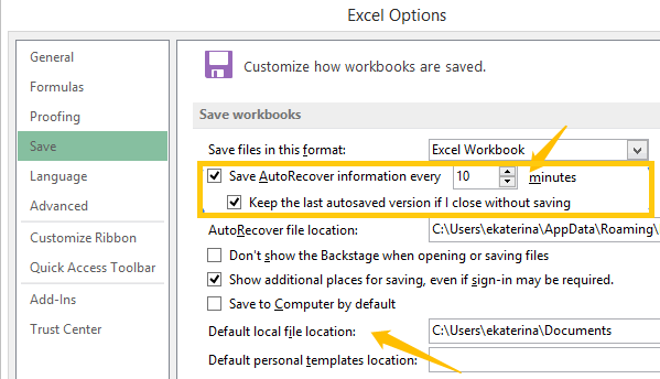 Excel AutoSave Location: Where to Find and Recover Unsaved Excel Files (2016/2013/2007/2003)