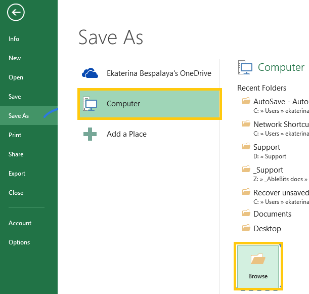 Excel AutoSave Location: Where to Find and Recover Unsaved Excel Files (2016/2013/2007/2003)