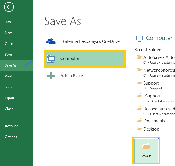 Excel AutoSave Жайгашкан жери: Сакталбаган Excel файлдарын кайдан табууга жана калыбына келтирүүгө болот (2016/2013/2007/2003)