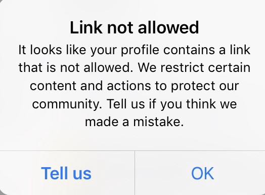 Hobaneng ha Instagram e thibetse sehokelo sa hau sa Bio?