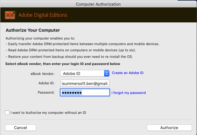 Sådan udskrives ACSM-fil fra Adobe Digital Editions?