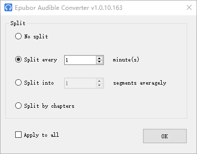 Audible Converter ynstellings