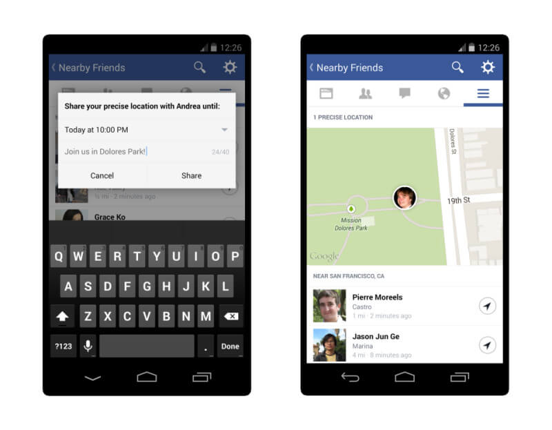 Mit Facebook können Sie den genauen Standort von Freunden über ihre Telefone verfolgen