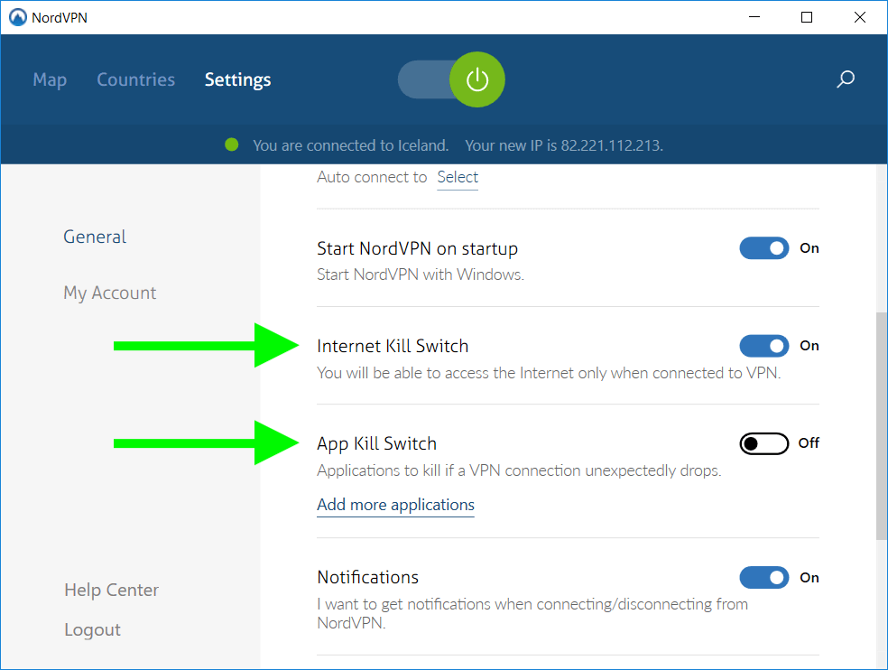 interruptor de apagado nordvpn