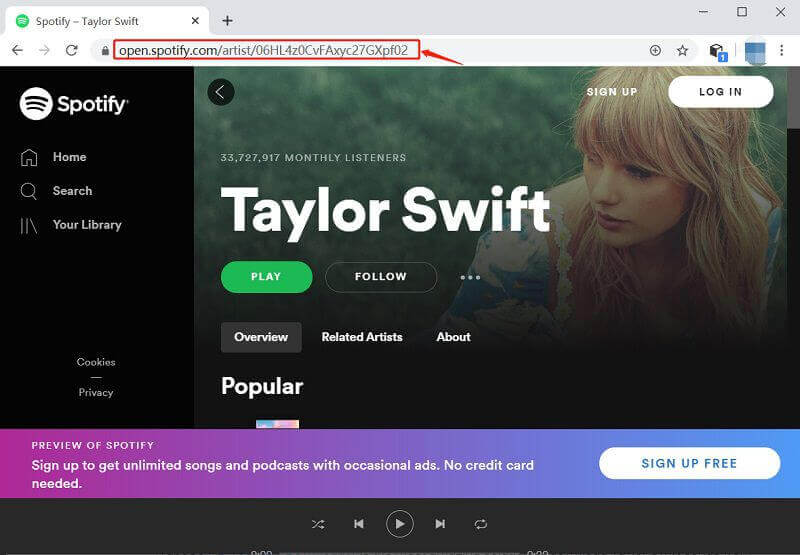 Spotify-Musik-URL öffnen