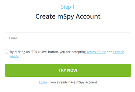 mspy إنشاء حساب