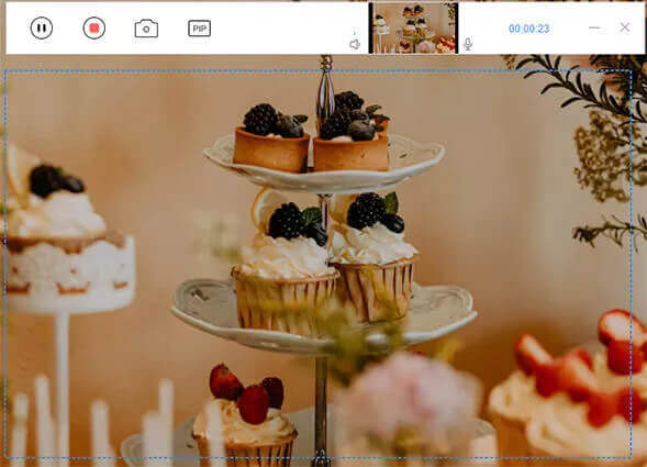 Click the “Rec” button in orange to begin recording a video.