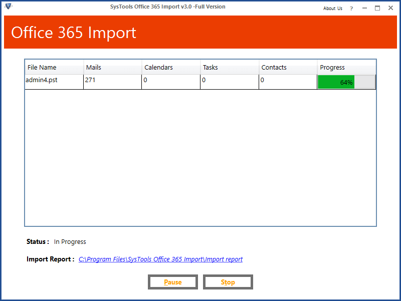 pst를 Office 365로 성공적으로 가져오기