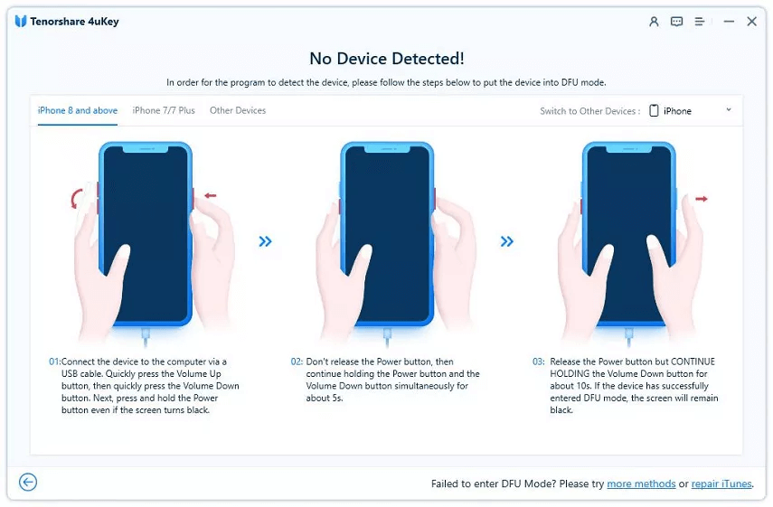 將你的 iPhone 置於 DFU 模式