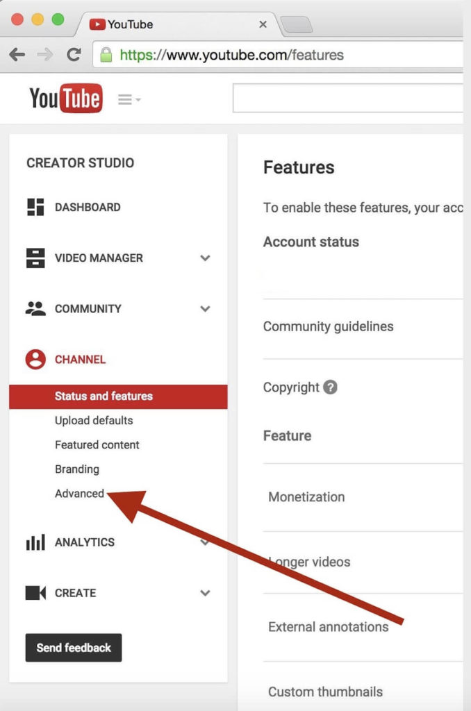 youtube channel advanced